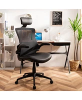 Costway Mesh Back Adjustable Swivel Office Chair Flip up Arms
