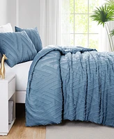 Southshore Fine Linens Chevron Clipped Jacquard 3-Pc. Comforter Set