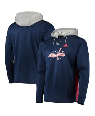 Men's adidas Navy Washington Capitals Skate Lace Aeroready Pullover Hoodie