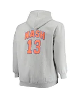 Men's Mitchell & Ness Steve Nash Heathered Gray Phoenix Suns Big and Tall Name Number Pullover Hoodie