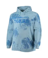 Men's Fanatics Royal Philadelphia 76ers Big and Tall Wordmark Cloud Dye Pullover Hoodie