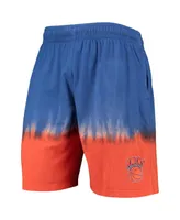 Men's Mitchell & Ness Blue and Orange New York Knicks Hardwood Classic Authentic Shorts