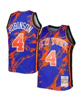 Men's Mitchell & Ness Nate Robinson Blue New York Knicks 2005-06 Hardwood Classics Marble Swingman Jersey