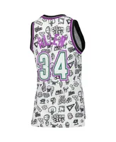 Women's Mitchell & Ness Ray Allen White Milwaukee Bucks 1996 Doodle Swingman Jersey