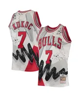 Men's Mitchell & Ness Toni Kukoc White Chicago Bulls Hardwood Classics 1995-96 Hyper Hoops Swingman Jersey