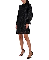 julia jordan Sequin Mock-Neck Sheath Dress