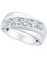 Grown With Love Men's Lab Diamond Diagonal Band (1 ct. t.w.) 10k Gold