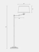 Brightech Caden Led Modern Floor Lamp with Swing Arm & Drum Shade