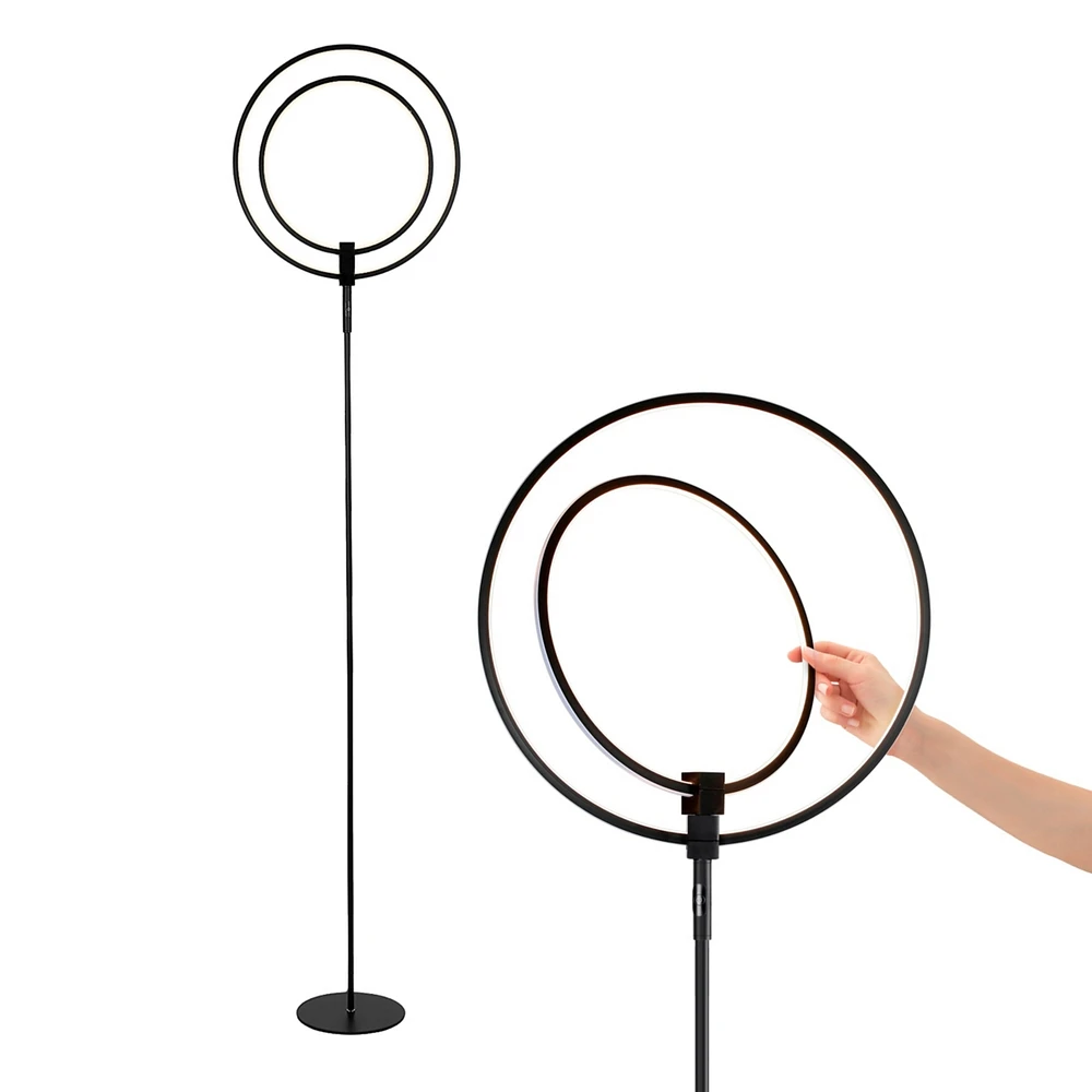 Brightech Eclipse 79" Led Torchiere Floor Lamp with Adjustable Rings