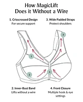 Glamorise Plus Full Figure Magiclift Natural Shape Front Closure Wirefree Bra 1210