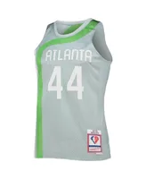 Men's Mitchell & Ness Pete Maravich Silver Atlanta Hawks 75th Anniversary 1971-72 Hardwood Classics Swingman Jersey