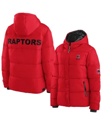 Women's Wear by Erin Andrews Red Toronto Raptors Plush Puffer Full-Zip Jacket