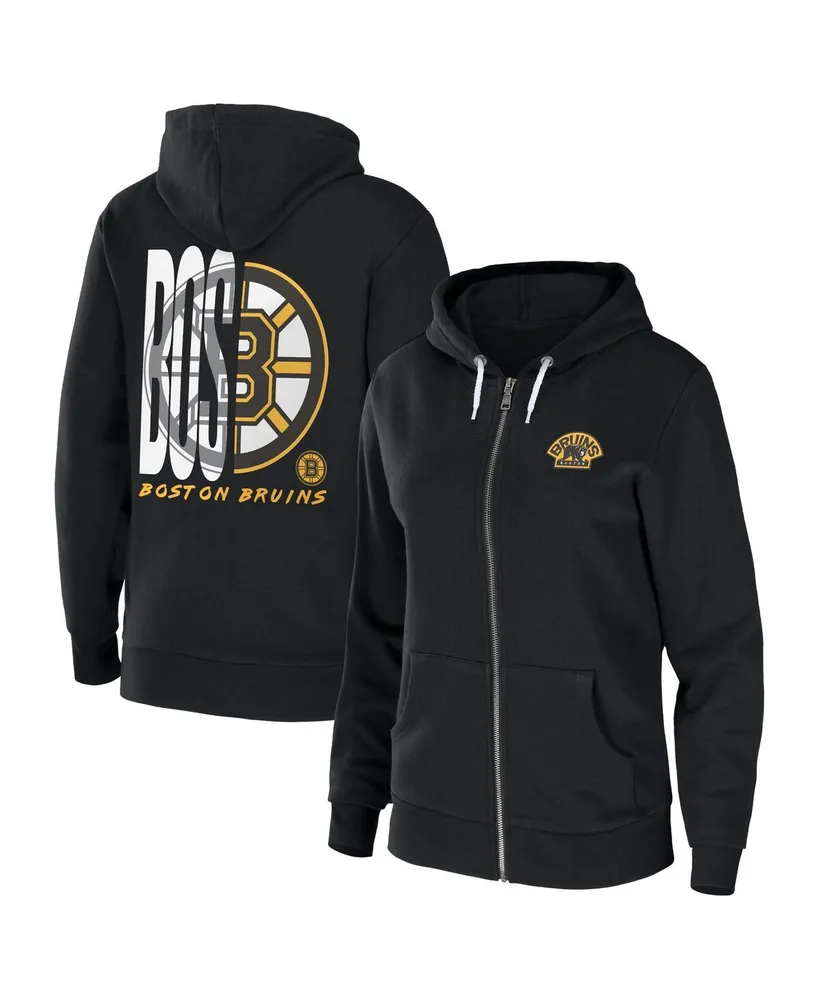 Women's Wear by Erin Andrews Black Boston Bruins Sponge Fleece Full-Zip Hoodie