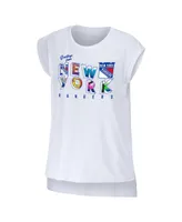 Women's Wear by Erin Andrews White New York Rangers Greetings From Muscle T-shirt