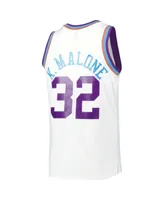 Men's Mitchell & Ness Karl Malone White Utah Jazz 1991-92 Hardwood Classics Reload 3.0 Swingman Jersey