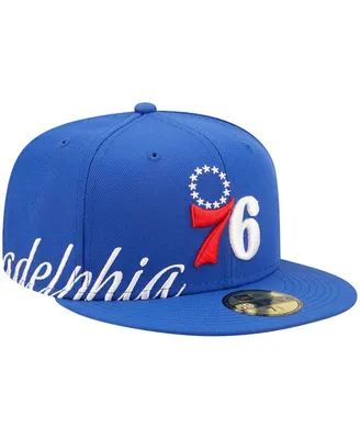 Men's New Era Royal Philadelphia 76ers Side Split 59FIFTY Fitted Hat