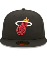 Men's New Era Black Miami Heat 3x Nba Finals Champions Pop Sweat 59FIFTY Fitted Hat