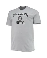 Men's Heathered Gray Brooklyn Nets Big and Tall Heart Soul T-shirt