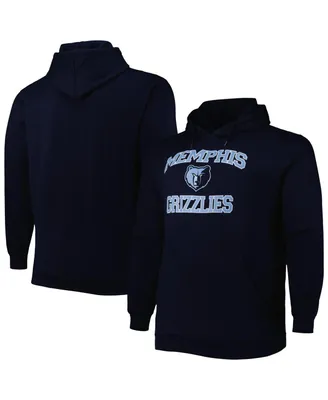 Men's Navy Memphis Grizzlies Big and Tall Heart Soul Pullover Hoodie