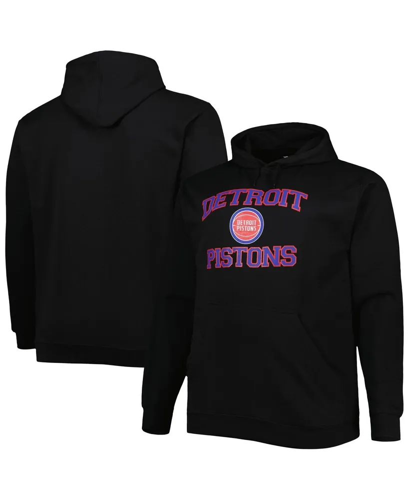 Men's Black Detroit Pistons Big and Tall Heart Soul Pullover Hoodie