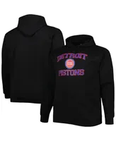 Men's Black Detroit Pistons Big and Tall Heart Soul Pullover Hoodie