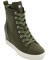 Dkny Women's Calz Lace-Up Hidden-Wedge High-Top Sneakers