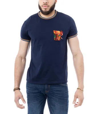 X-Ray Men's Elephant Embroidered Pocket Crewneck T-shirt