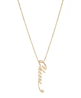 Ava Nadri Script 'Cheers' Necklace in 18K Gold Plated Brass