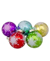 Northlight 2.25" Assorted Glass Ball Hanging Christmas Ball Ornaments 57mm, Set of 9