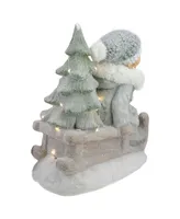 Northlight Lighted Girl on a Sled Christmas Decoration, 15"