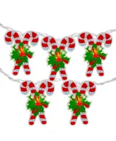 Northlight 10 Count Candy Cane Christmas Light With Wire Set, 6'