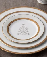 Charlotta Gold Set of 4 Holiday Tree Appetizer Plates, 6-1/4"