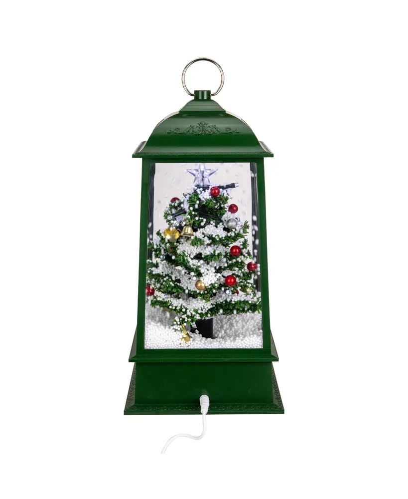 Northlight Led Lighted Snowing Musical Christmas Tree Lantern, 13.5"