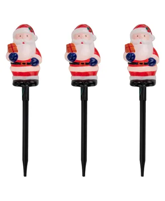 Northlight 16" Lighted Santa Claus Christmas Pathway Markers, Set of 3