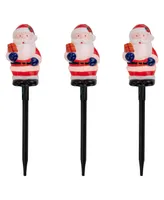 Northlight 16" Lighted Santa Claus Christmas Pathway Markers, Set of 3