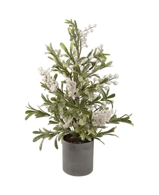 Northlight Berry Christmas Potted Artificial Plant With Glitter Frost, 24"