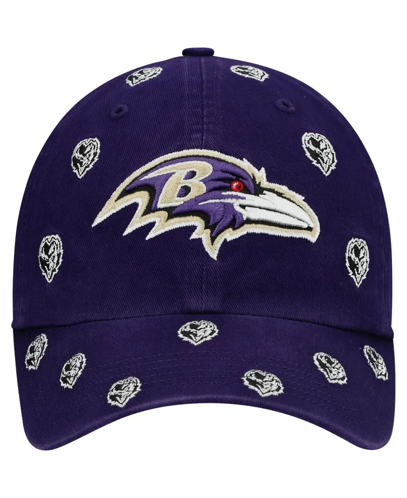 Women's Purple Baltimore Ravens Confetti Clean Up Head Logo Adjustable Hat