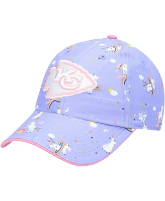 Girls Preschool '47 Purple Kansas City Chiefs Logo Unicorn Clean Up Adjustable Hat