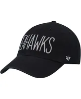 Women's '47 Black Seattle Seahawks Shimmer Text Clean Up Adjustable Hat