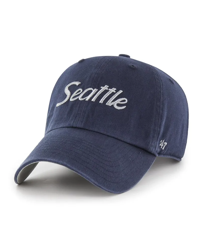 Men's '47 College Navy Seattle Seahawks Crosstown Clean Up Adjustable Hat