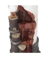 Sunnydaze Decor 36-Inch Gull's Cove Outdoor Lighthouse Water Fountain with Led Light - Polyresin Decorative Water Feature