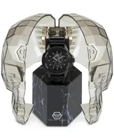 Philipp Plein Men's The $kull Black Silicone Strap Watch 41mm