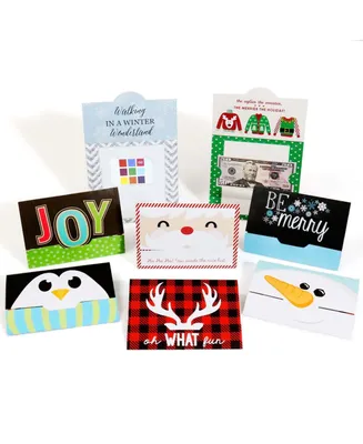 Assorted Holiday Cards - Christmas Money and Gift Card Holders - Set of 8 - Assorted Pre