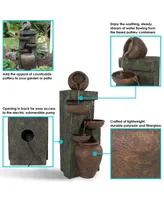 Sunnydaze Decor Cascading Earthware Pottery Stream Water Fountain - 39 in