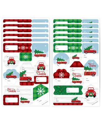 Merry Little Christmas Tree Party Gift Tag Labels - To and From 120 Stickers