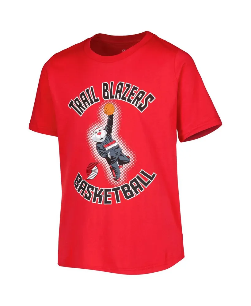 Big Boys Red Portland Trail Blazers Mascot Show T-shirt