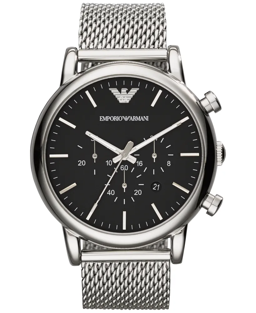 Emporio Armani Chronograph Stainless Steel Mesh Watch and Bracelet