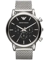 Emporio Armani Men's Chronograph Stainless Steel Mesh Bracelet Watch 46mm AR1808