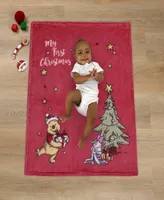 Disney Winnie the Pooh My First Christmas Photo Op Baby Blanket