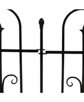 Sunnydaze Decor 2-Piece Decorative Finial Garden Landscape Fencing - 8 ft - Black